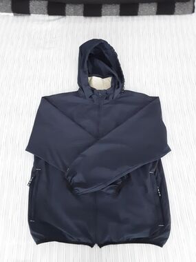 Izod Packable Navy Hooded Windbreaker Jacket